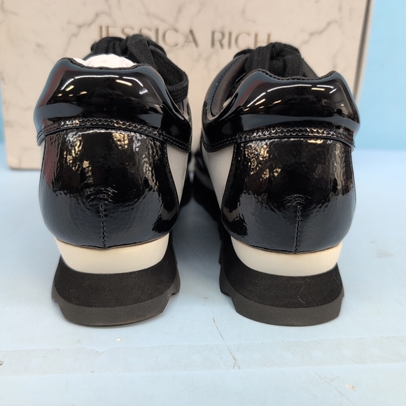 Jessica Rich Women's Stylish Transparent Noir Sneaker Size 35 Black & White - Picture 7 of 14